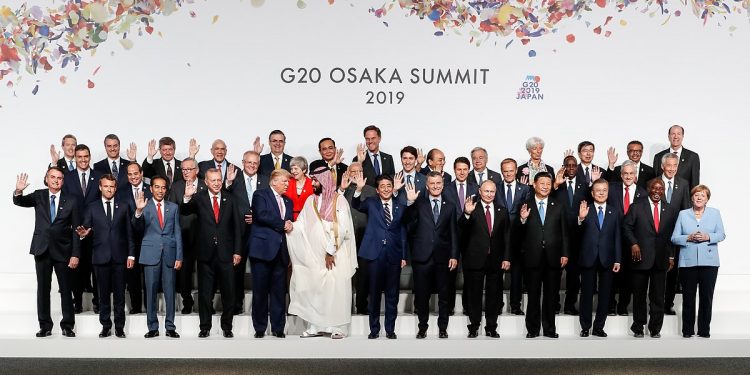 (Osaka - Japão, 28/06/2019) Presidente da República, Jair Bolsonaro, durante foto de família dos Líderes do G20..Foto: Alan Santos / PR