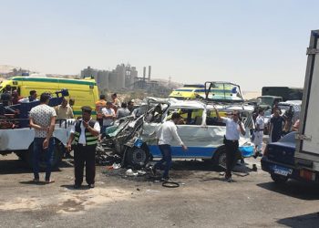 إصابة 8 اشخاص بسبب حادث انقلاب ميكروباص فى طريق نكلا بالجيزة 5