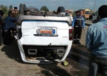 بني سويف: مصرع ٦ أشخاص وإصابة ١٠ في حادث سيارة على الصحراوي 8