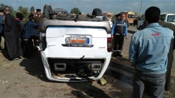 بني سويف: مصرع ٦ أشخاص وإصابة ١٠ في حادث سيارة على الصحراوي 1