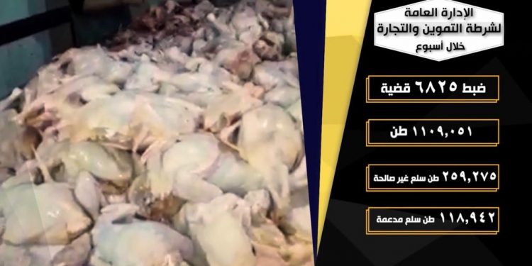 بالفيديو.. حملات أمنية تصادر 259 طن سلع غذائية فاسدة و118 الف لتر مواد بترولية 1