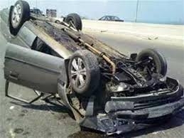 اصابة 5 اشخاص بسبب انقلاب سيارة ملاكى أعلى صحراوى العياط 1
