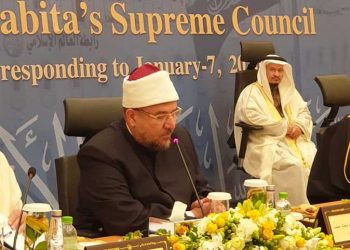 الدكتور محمد مختار جمعة وزير الأوقاف خلال كلمة في الجلسة الرئيسية لاجتماع المجلس الأعلى لرابطة العالم الإسلامي