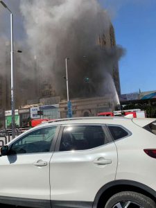 بالفيديو والصور .. حريق هائل في عمارات العبور بمدينة نصر 2