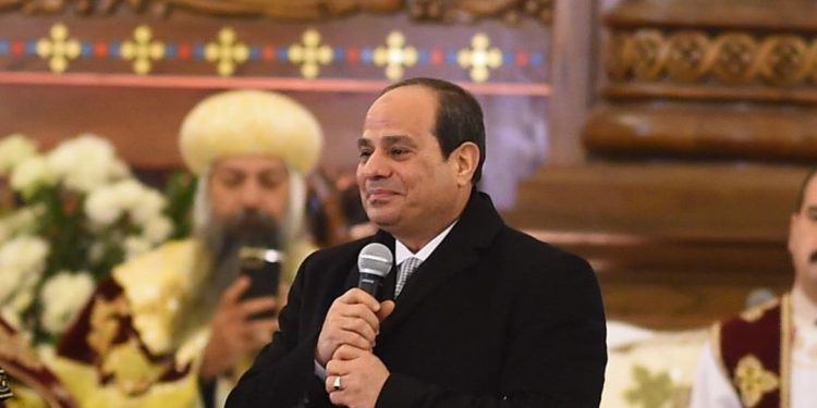 الرئيس السيسى للمصريين من الكاتدرائية : محدش يقدر يعمل معانا حاجة 1