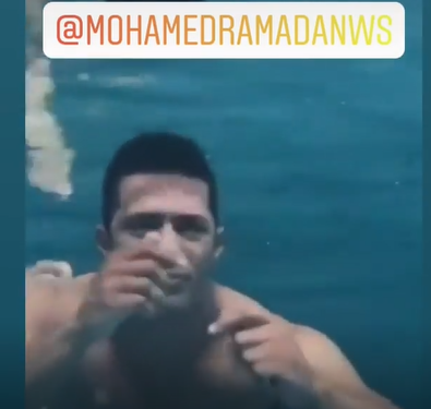 محمد رمضان يرقص تحت الماء