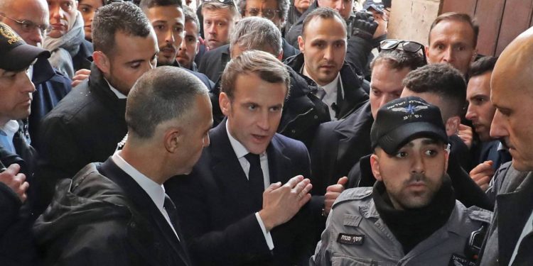 مشادة بين الرئيس الفرنسي والشرطة الاسرائيلية في القدس