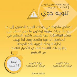 الكويت تتجمد.. انخفاض درجات الحرارة لـ 3 مئوية ودون الصفر ببعض المناطق 1