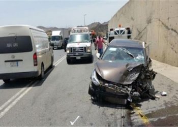 اصابة 8 اشخاص إثر حادث تصادم 4 سيارات أعلى طريق بلبيس الصحراوى 1