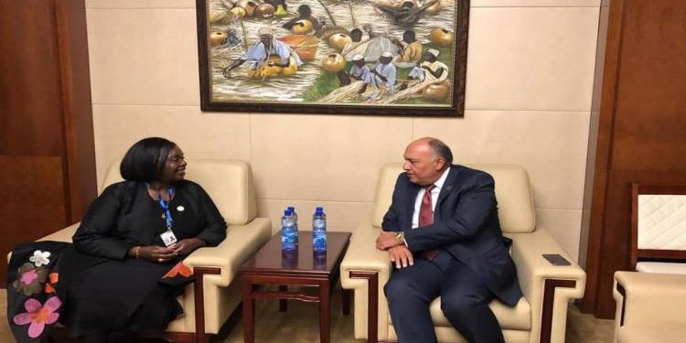 سامح شكرى يلتقى وزيرة الخارجية الكينية فى أديس أبابا 1