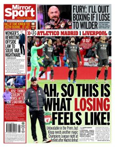 "درس إسباني".. صحافة إنجلترا تبرز سقوط ليفربول ضد اتلتيكو مدريد 1