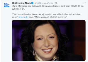 وفاة الإعلامية الأميركية ماريا ميركادر بفيروس كورونا 2