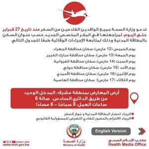الكويت: تطالب القادمين إليها بالعرض على أجهزة فحص فيروس كورونا الجديد 1