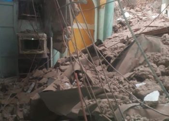 انهيار مئذنة مسجد بقنا