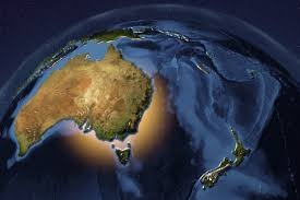 خريطة تظهر استراليا ونيوزيلاندا