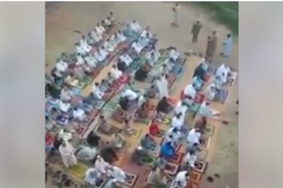 اهرب مباحث .. فرار جماعى لمواطنين أقاموا صلاة العيد بعد وصول الشرطة (فيديو) 1