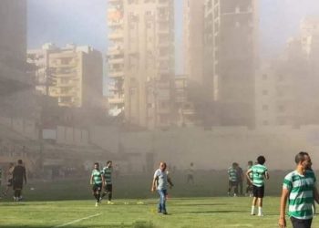 توقف مباراة بلدية المحلة والمنصورة بسبب إزالة مبنى بجوار الملعب 3