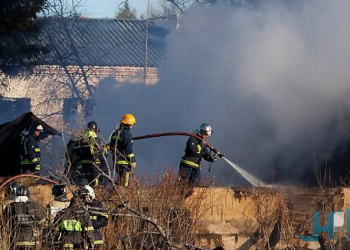 حريق في داغستان جنوب روسيا