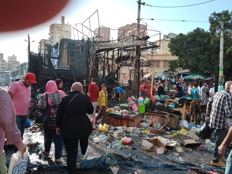 السيطرة علي حريق في سوق محطة مصر بالإسكندرية..«صور» 1