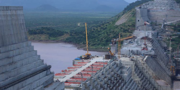 FILE PHOTO: FILE PHOTO: Ethiopia's Grand Renaissance Dam is seen as it undergoes construction work on the river Nile in Guba Woreda, Benishangul Gumuz Region, Ethiopia September 26, 2019. Picture taken September 26, 2019. REUTERS/Tiksa Negeri/File Photo/File Photo