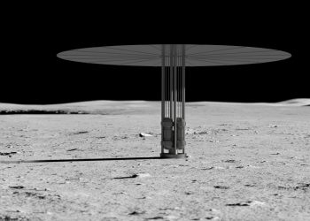 صورة تخيلية لنظام الطاقة الانشطارية على سطح القمر