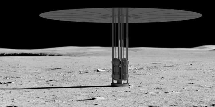 صورة تخيلية لنظام الطاقة الانشطارية على سطح القمر