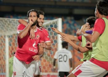 مروان محسن يحرز الهدف الثاني للنادي الأهلي في شباك إنبي 1