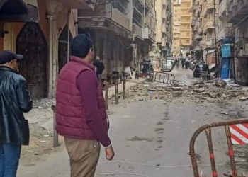 سقوط أجزاء من عقار بمنطقة العصافرة بحري الإسكندرية 3