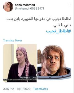 رواد تويتر يطلقون هاشتاج اطاطا_نجيب للسخرية من زوجة الهارب هشام عبد الله 3