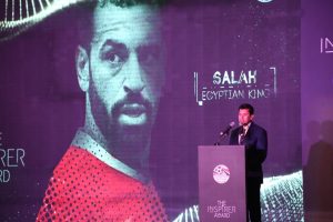 وزير الرياضة يشهد حفل تكريم محمد صلاح نجم المنتخب الوطني وليفربول الانجليزي 9