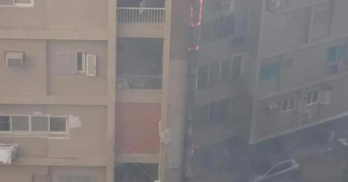 حريق شقة سكنية بالمطرية