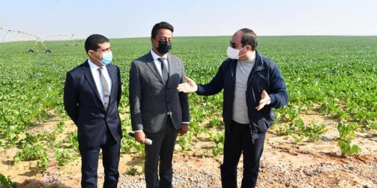 السيسي يتفقد مشروع مستقبل مصر للإنتاج الزراعي لاستصلاح 500 ألف فدان 1