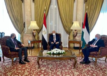 وزراء خارجية مصر والاردن وفلسطين
