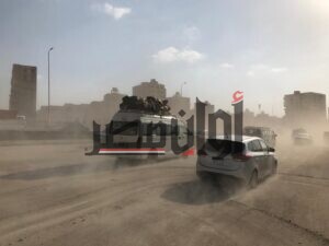اعادة فتح الطريق الدائري امام السيارات عقب تفجير برج فيصل المحترق 1