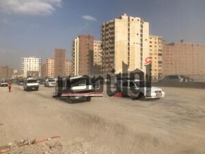 اعادة فتح الطريق الدائري امام السيارات عقب تفجير برج فيصل المحترق 4