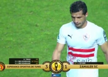 طارق حامد لاعب الزمالك عقب نهاية المباراة