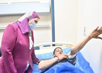 وزيرة التضامن تزور مصابي حادث قطار طوخ 1