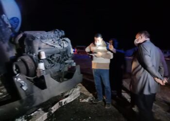 بعد وفاة وإصابة 16.. محافظ أسيوط يتفقد حادث تفحم اتوبيس وسيارة 1