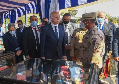 الرئيس التونسي مع الجيش في قناة السويس