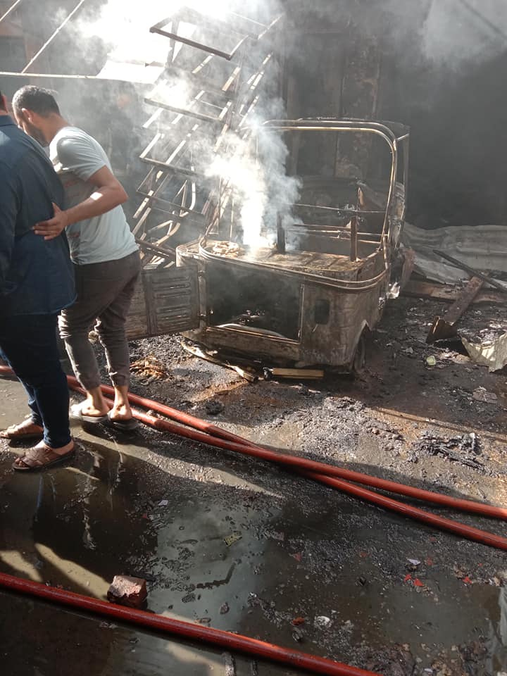 بعد تفحمة.. ننشر  صور حريق مخبز دار السلام 2