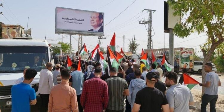 حشد شعبي لاستقبال رئيس المخابرات المصرية في غزه