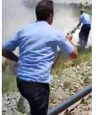 حريق السكة الحديد في قنا