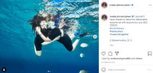 شاهد| ملك أحمد زاهر تمارس رياضة الغوص بصحبة شقيقتها ليلى 1