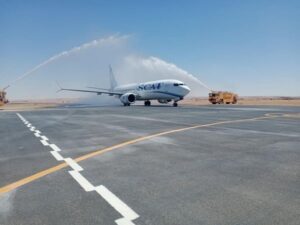 مطار مرسى مطروح الدولي يستقبل أولي الرحلات الجوية لشركة ''SCAT'' 2