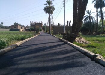صور.. انتهاء أعمال رصف طريق نجع الطينة شمال الأقصر 1