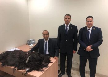 الباروكة مازالت في الشنطة.. ضبط كمية من خصلات شعر طبيعى بمطار القاهرة 1