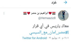 «مصر امان مع السيسي» يتصدر تويتر.. ومغردون: كلنا ثقة في القيادة المصرية 3
