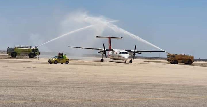 مطار بورسعيد يستقبل اول رحلة طيران داخلية 1