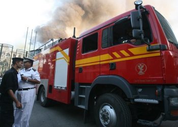  حريق هائل في قسم شرطة الشرابية والقيادات الأمنية تنتقل لموقع الحادث