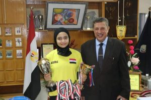 البحيرة| تكريم الحاصلة على المركز الأول في البطولة العربية لتنس الطاولة بالاردن تحت سن الـ ١٣ 2